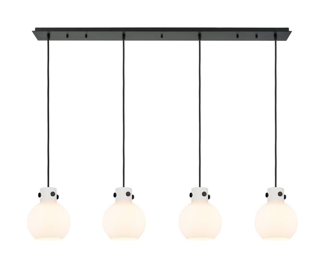 Innovations Newton 124-410-1PS-BK-G410-8WH Pendant Light - Matte Black