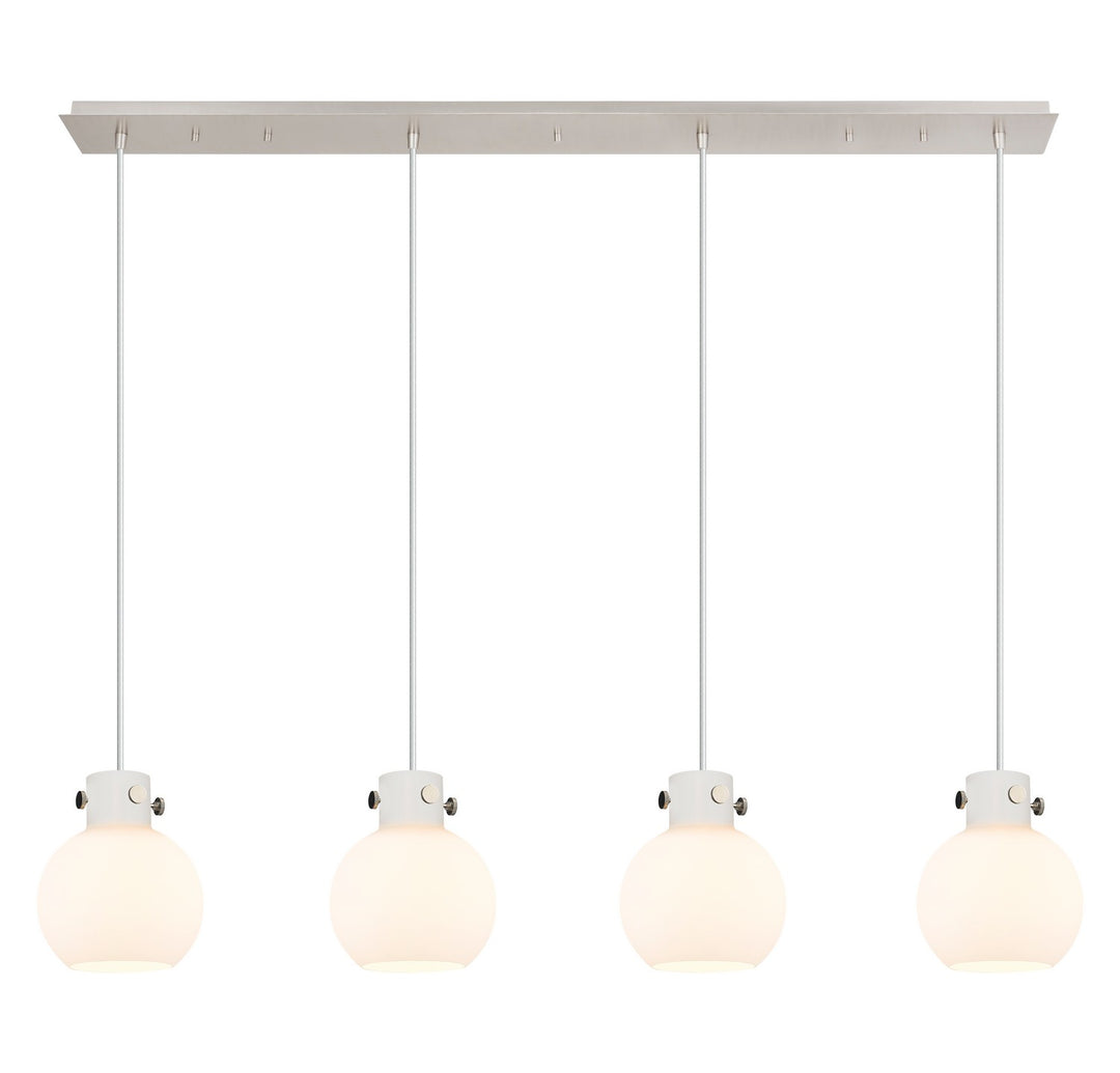 Innovations Newton 124-410-1PS-PN-G410-8WH Pendant Light - Polished Nickel