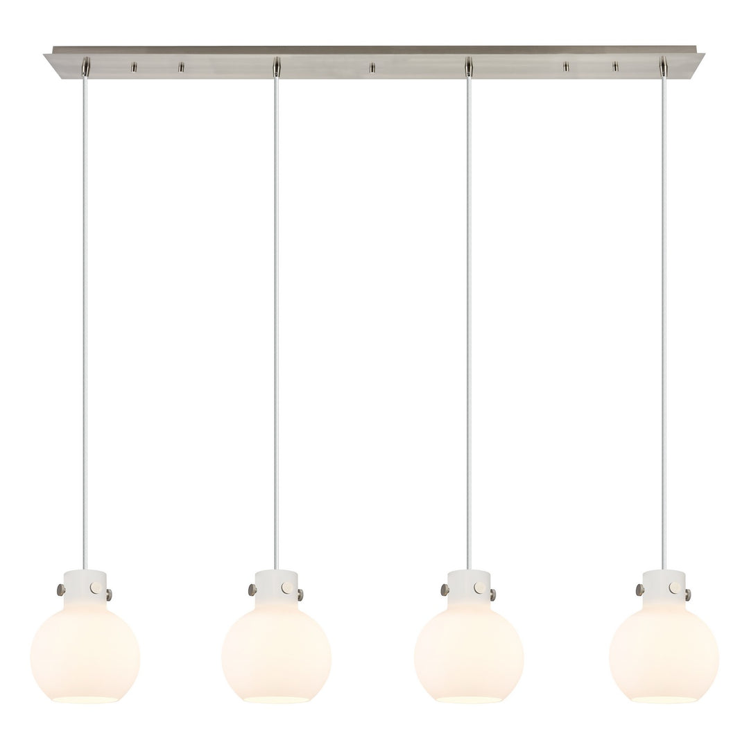 Innovations Newton 124-410-1PS-SN-G410-8WH Pendant Light - Brushed Satin Nickel