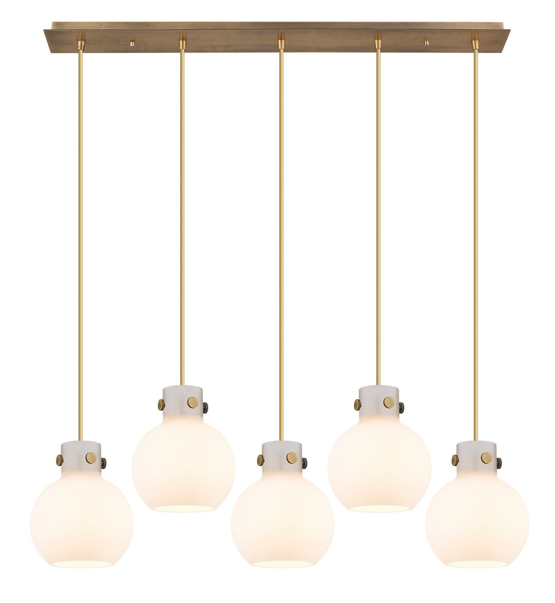 Innovations Newton 125-410-1PS-BB-G410-8WH Pendant Light - Brushed Brass