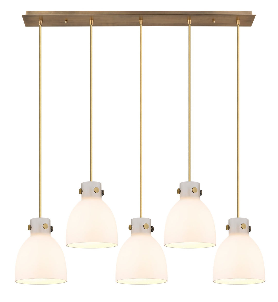 Innovations Downtown Urban 125-410-1PS-BB-G412-8WH Pendant Light - Brushed Brass