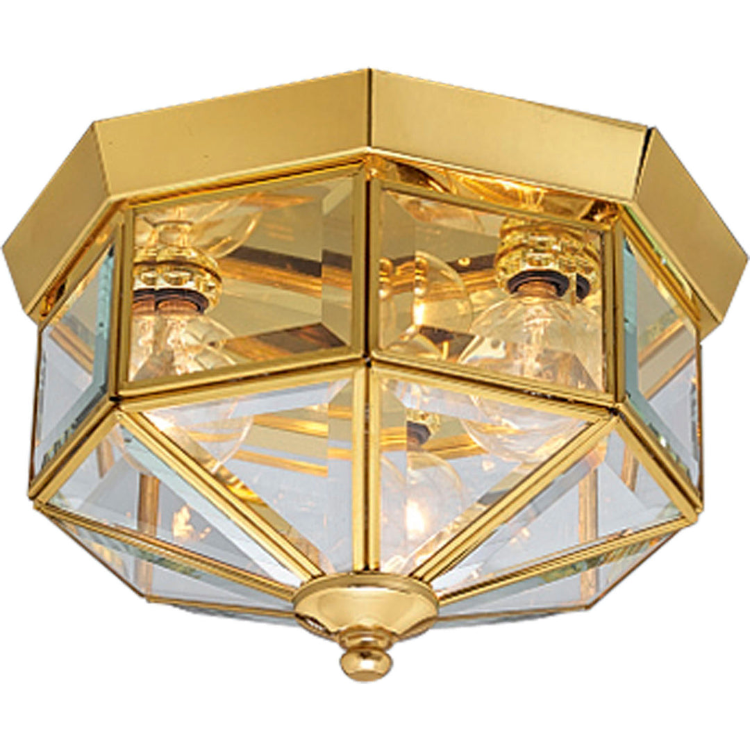Progress Beveled Glass P5788-10 Ceiling Light - Polished Brass