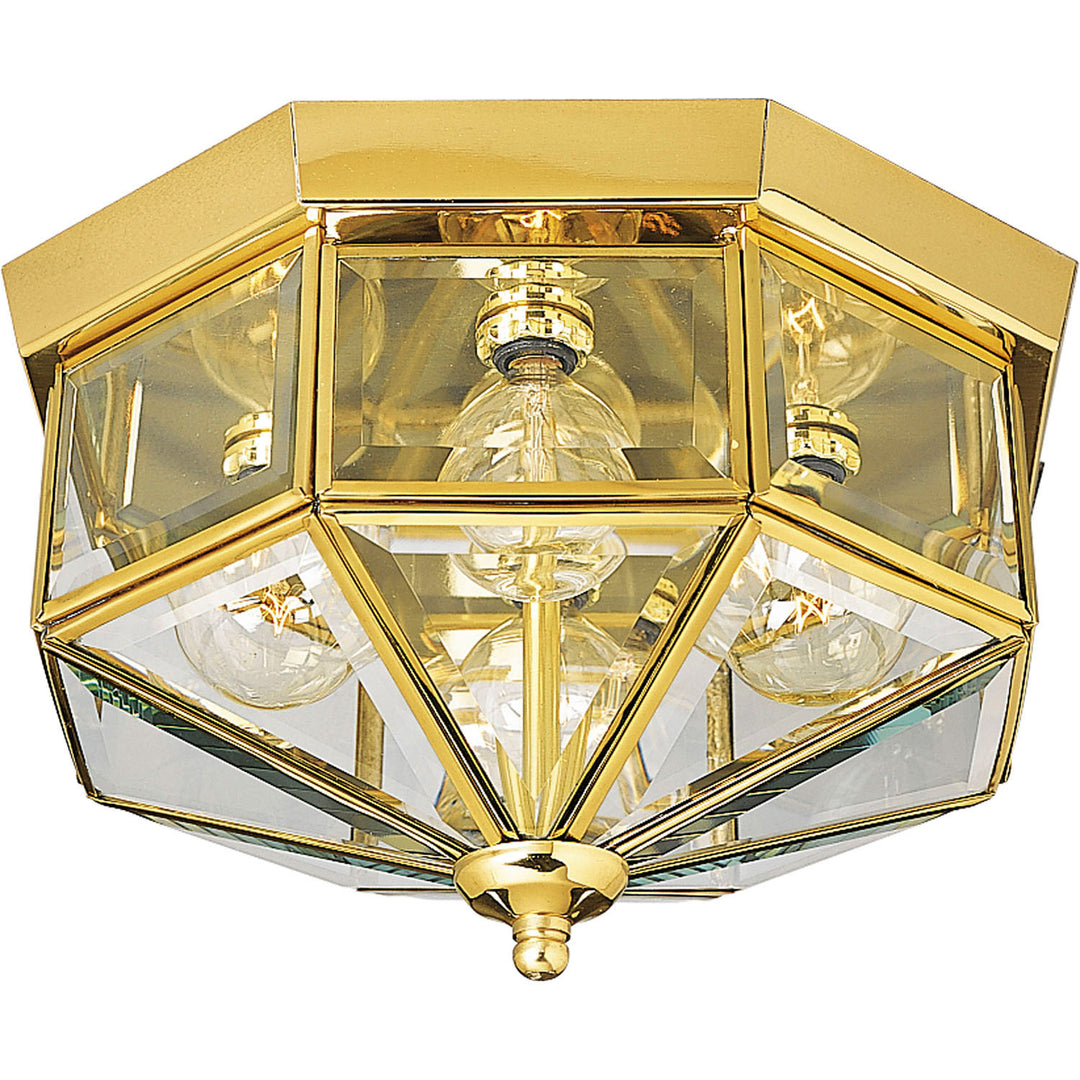 Progress Beveled Glass P5789-10 Ceiling Light - Polished Brass
