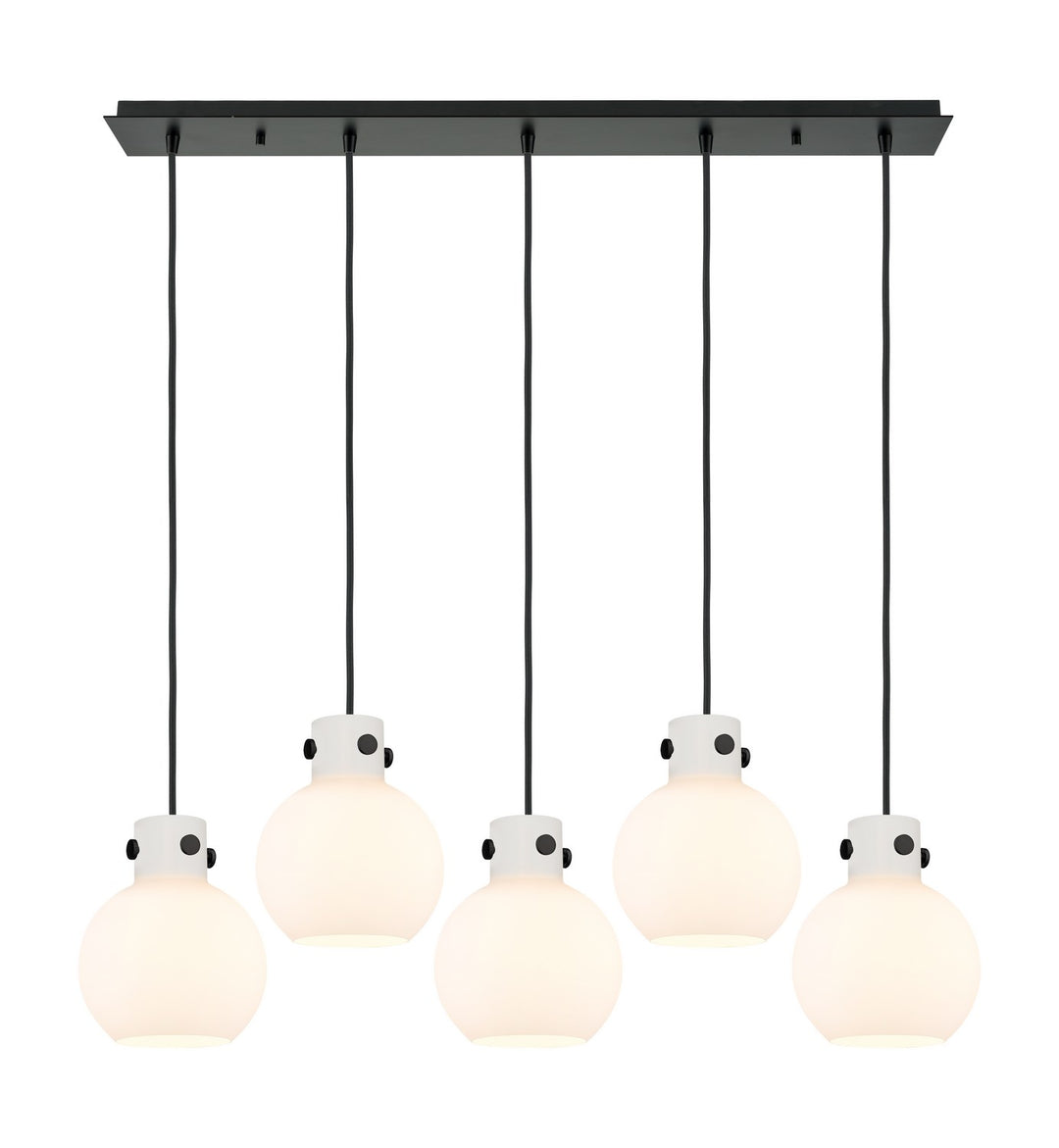 Innovations Newton 125-410-1PS-BK-G410-8WH Pendant Light - Matte Black