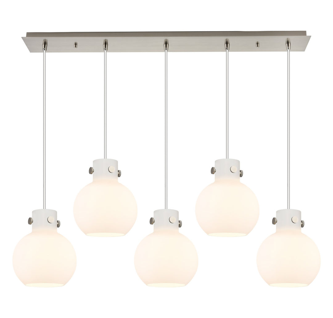 Innovations Newton 125-410-1PS-SN-G410-8WH Pendant Light - Brushed Satin Nickel