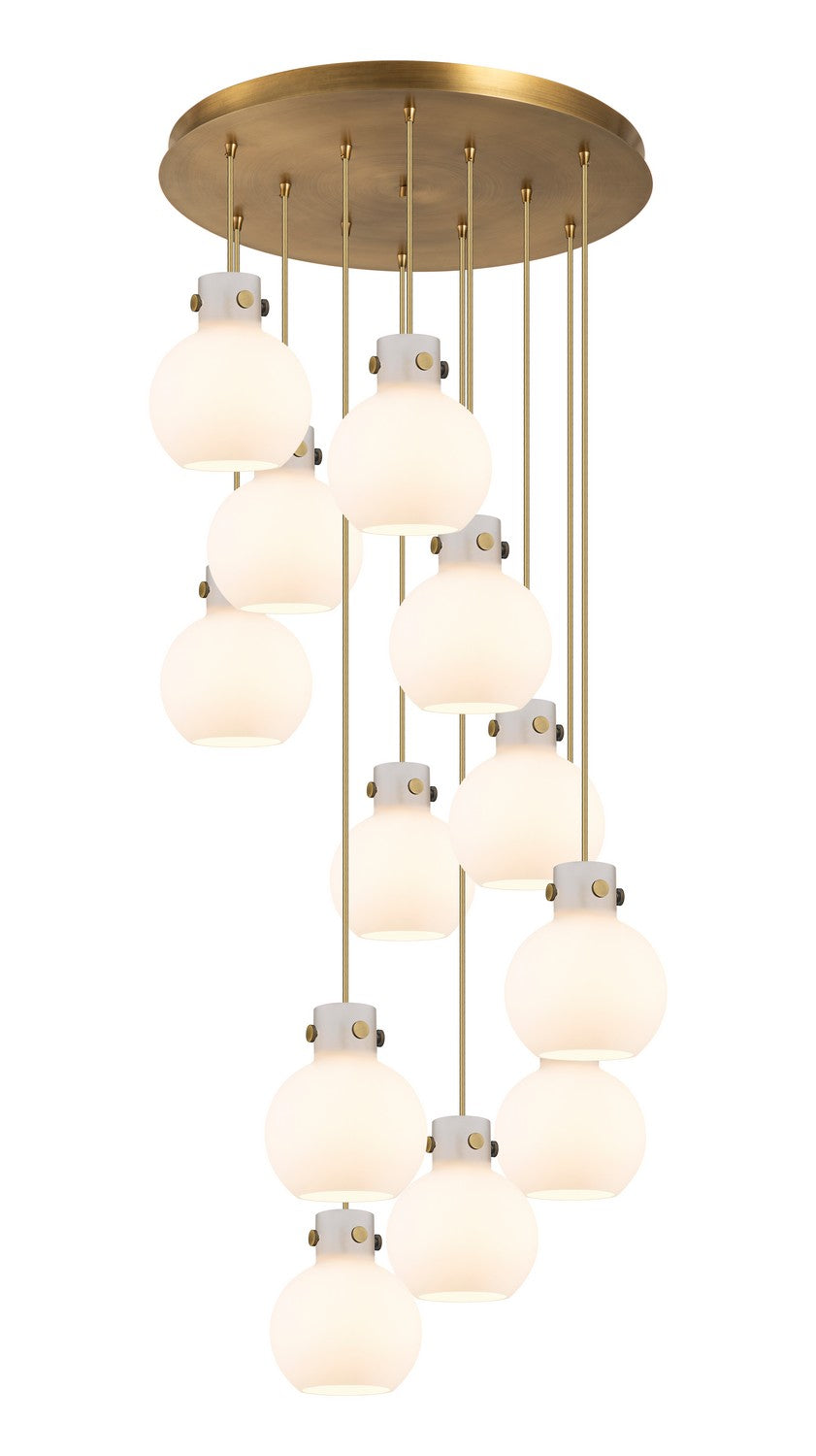 Innovations Newton 126-410-1PS-BB-G410-8WH Pendant Light - Brushed Brass