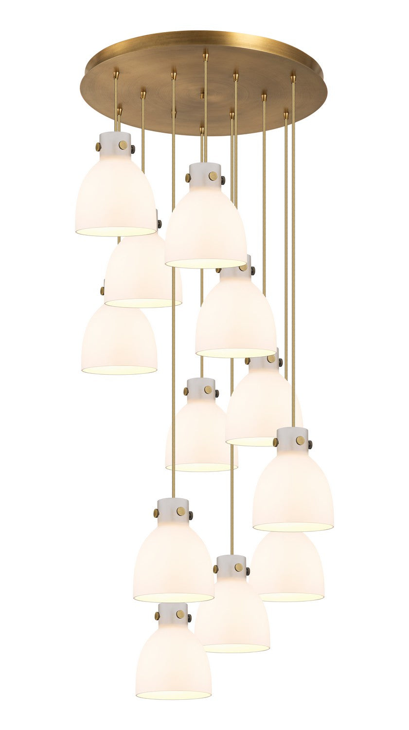 Innovations Downtown Urban 126-410-1PS-BB-G412-8WH Pendant Light - Brushed Brass