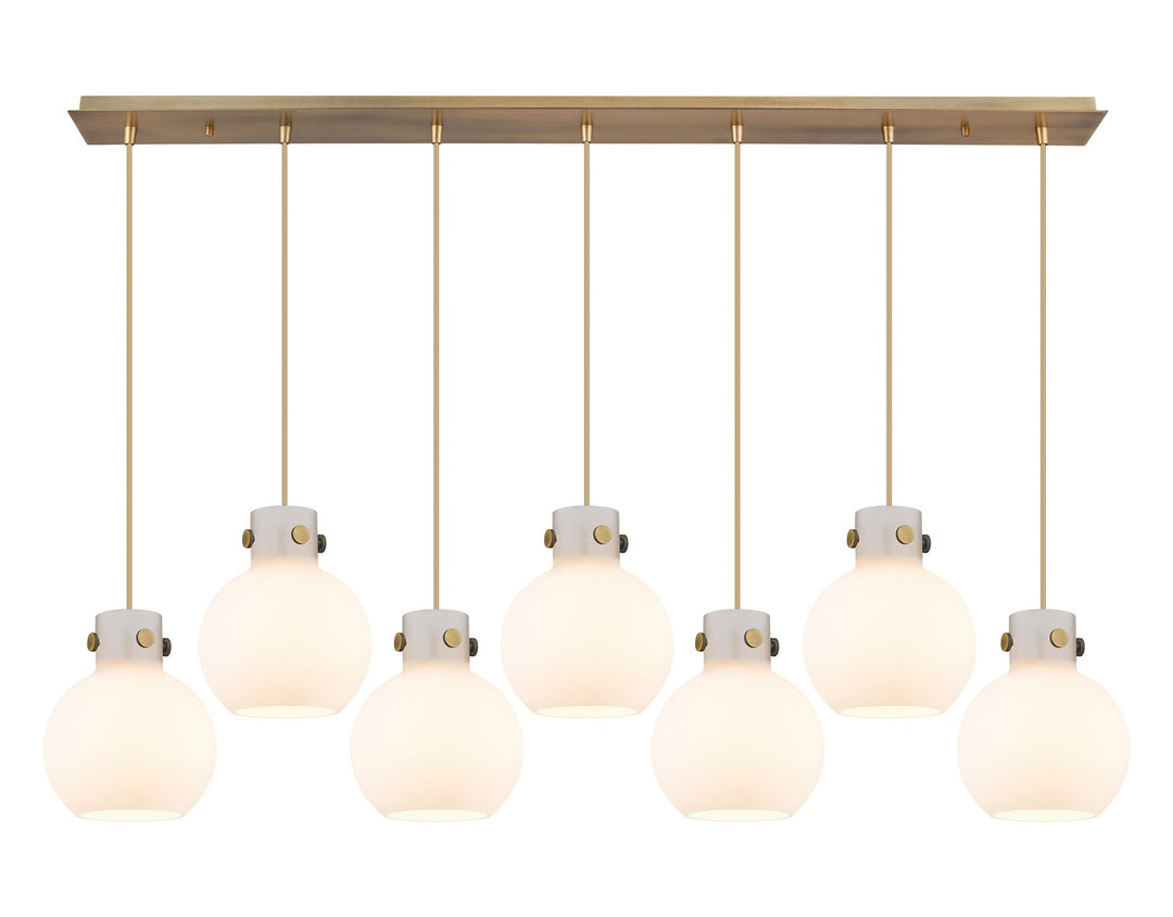 Innovations Newton 127-410-1PS-BB-G410-8WH Pendant Light - Brushed Brass