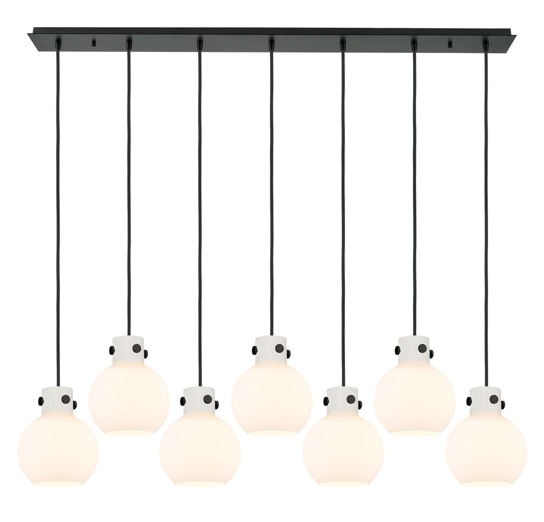 Innovations Newton 127-410-1PS-BK-G410-8WH Pendant Light - Matte Black