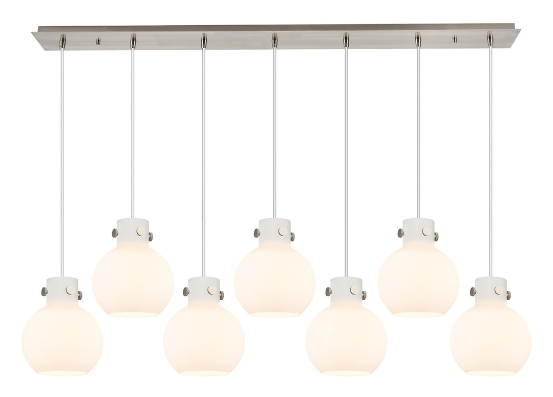 Innovations Newton 127-410-1PS-SN-G410-8WH Pendant Light - Brushed Satin Nickel