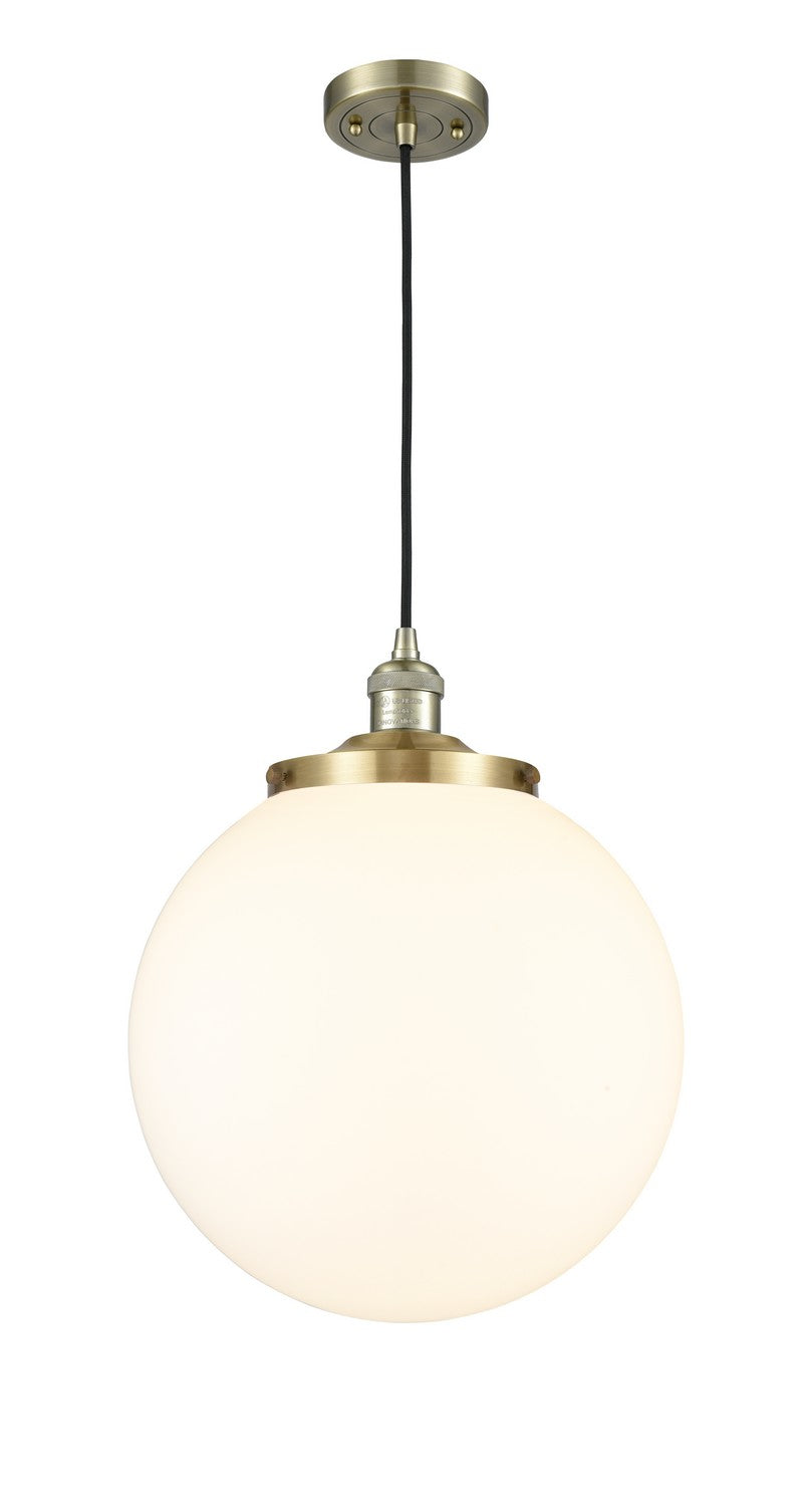 Innovations Franklin Restoration 201C-AB-G201-14 Pendant Light - Antique Brass