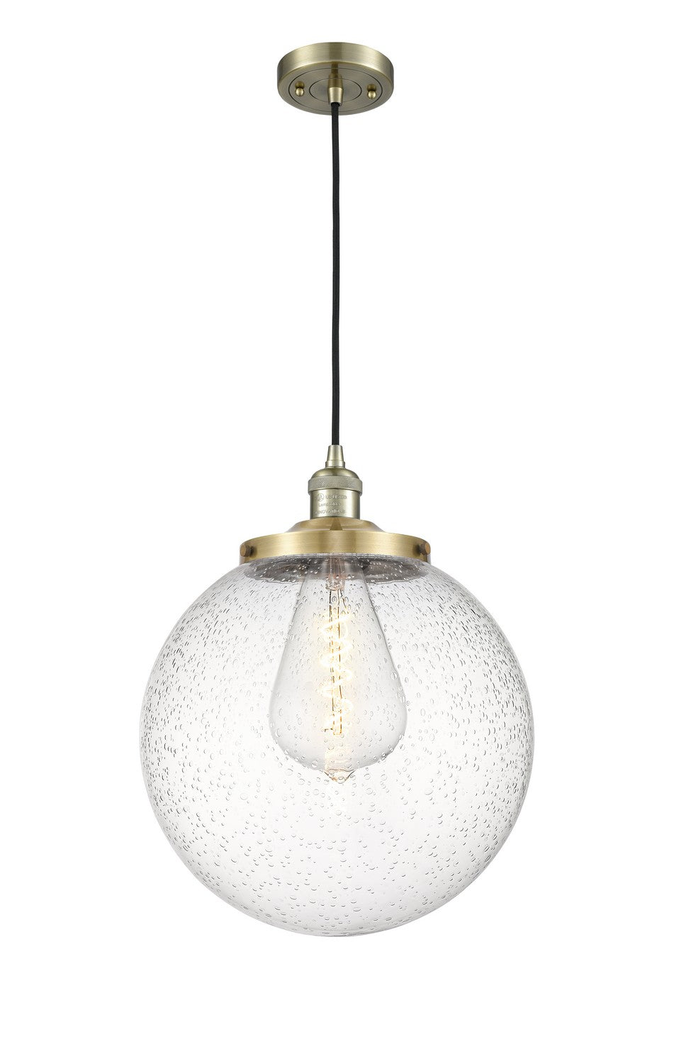 Innovations Franklin Restoration 201C-AB-G204-14 Pendant Light - Antique Brass