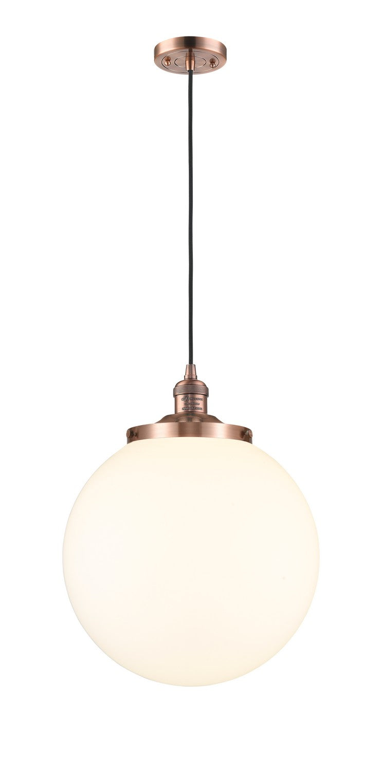 Innovations Franklin Restoration 201C-AC-G201-14 Pendant Light - Antique Copper