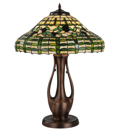 Meyda Tiffany Lighting 139418 Guirnalda Two Light Table Lamp Lamp Copper/Antique/Verde