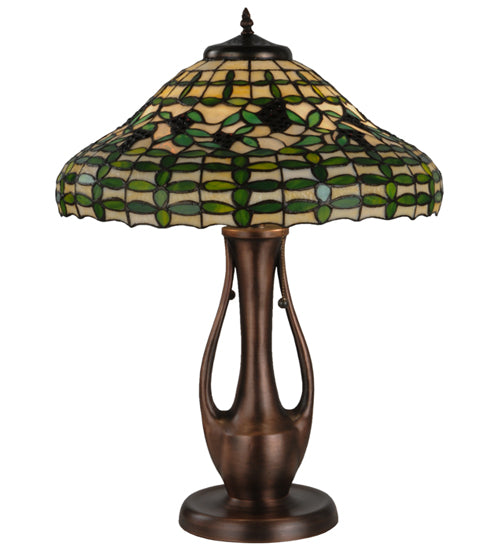 Meyda Tiffany Lighting 139418 Guirnalda Two Light Table Lamp Lamp Copper/Antique/Verde