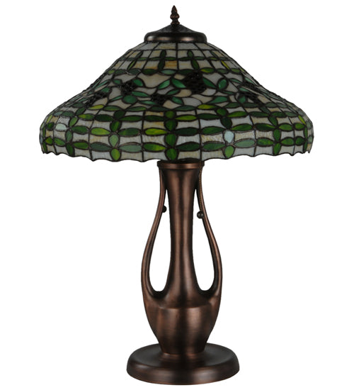 Meyda Tiffany Lighting 139418 Guirnalda Two Light Table Lamp Lamp Copper/Antique/Verde