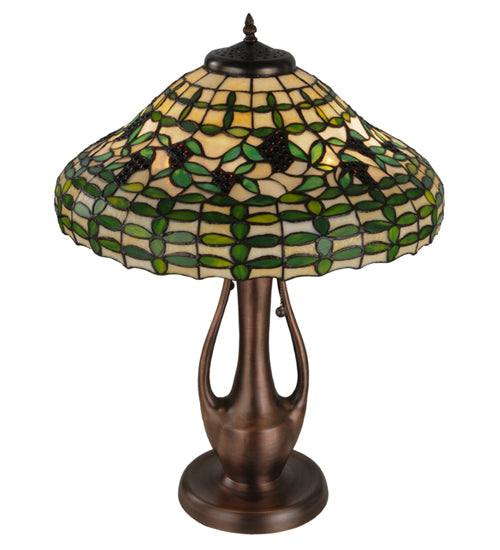 Meyda Tiffany Lighting 139418 Guirnalda Two Light Table Lamp Lamp Copper/Antique/Verde