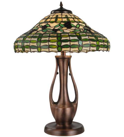 Meyda Tiffany Lighting 139418 Guirnalda Two Light Table Lamp Lamp Copper/Antique/Verde