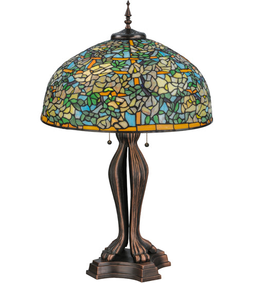 Meyda Tiffany Lighting 139419 Tiffany Laburnum Two Light Table Lamp Lamp Bronze / Dark