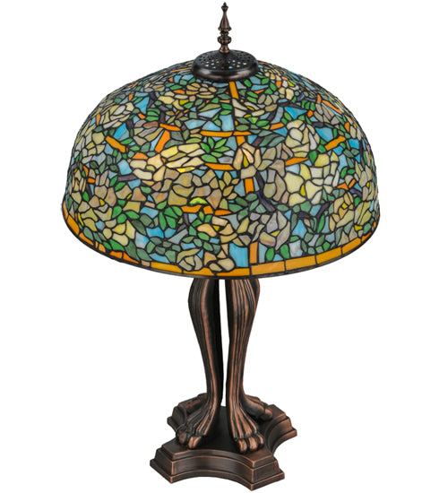 Meyda Tiffany Lighting 139419 Tiffany Laburnum Two Light Table Lamp Lamp Bronze / Dark
