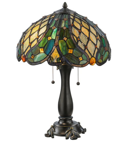 Meyda Tiffany Lighting 139420 Capolavoro Two Light Table Lamp Lamp Bronze / Dark