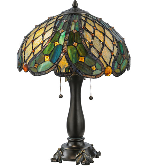 Meyda Tiffany Lighting 139420 Capolavoro Two Light Table Lamp Lamp Bronze / Dark