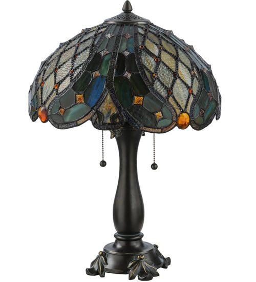 Meyda Tiffany Lighting 139420 Capolavoro Two Light Table Lamp Lamp Bronze / Dark