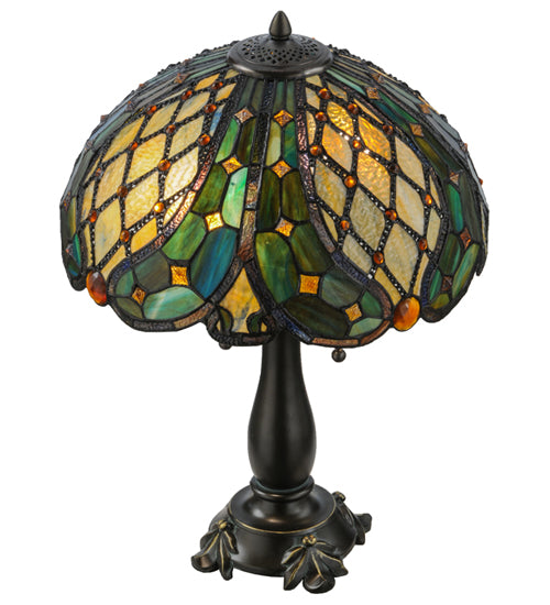 Meyda Tiffany Lighting 139420 Capolavoro Two Light Table Lamp Lamp Bronze / Dark