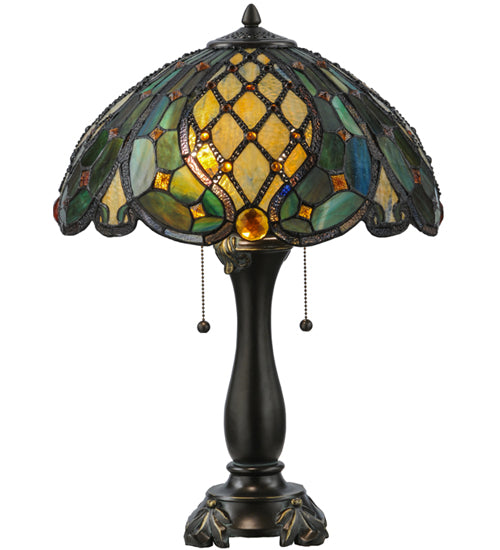 Meyda Tiffany Lighting 139420 Capolavoro Two Light Table Lamp Lamp Bronze / Dark