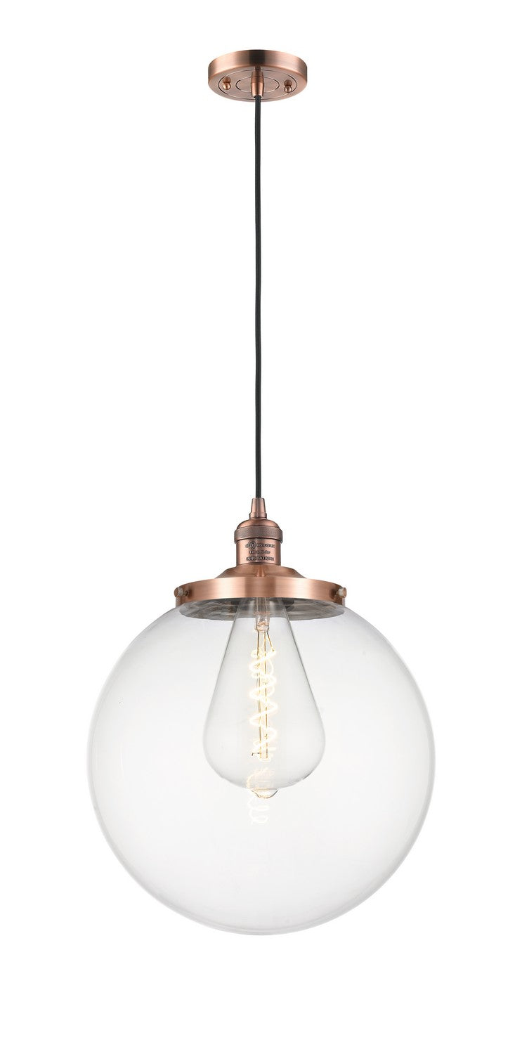 Innovations Franklin Restoration 201C-AC-G202-14 Pendant Light - Antique Copper