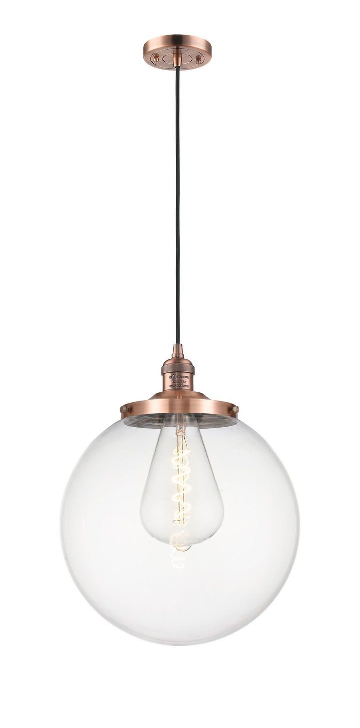 Innovations Franklin Restoration 201C-AC-G202-14 Pendant Light - Antique Copper