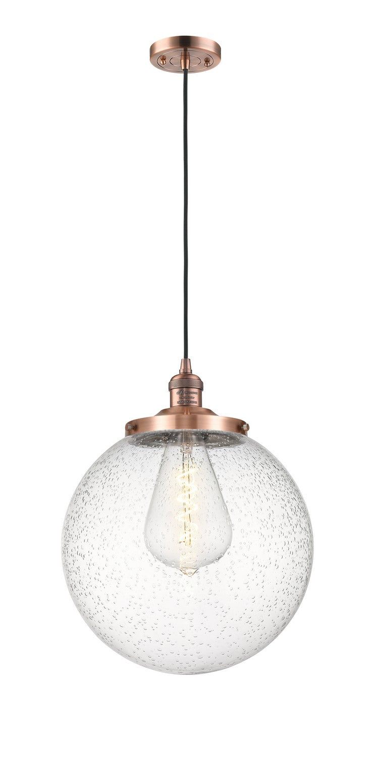 Innovations Franklin Restoration 201C-AC-G204-14 Pendant Light - Antique Copper