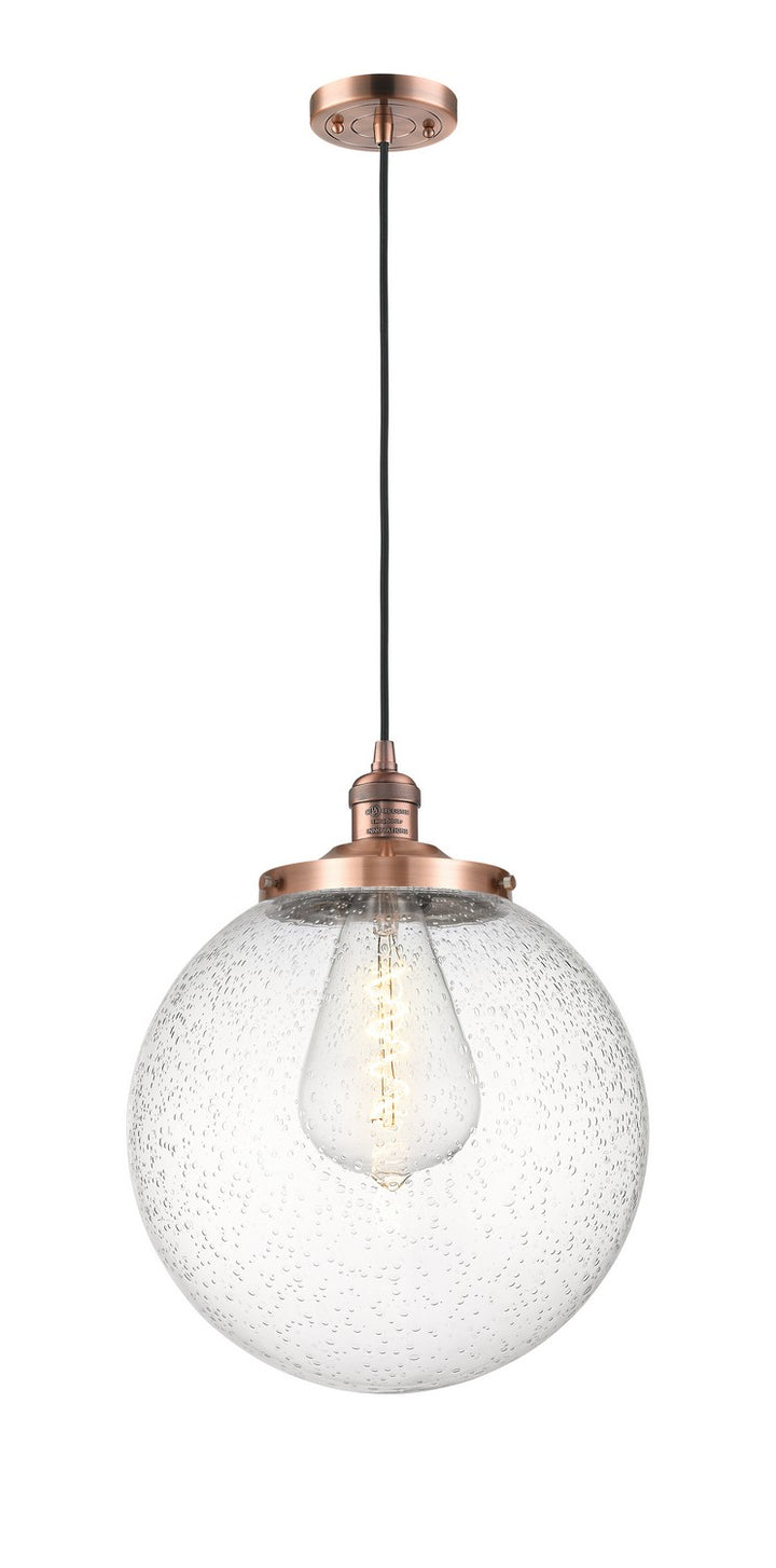 Innovations Franklin Restoration 201C-AC-G204-14 Pendant Light - Antique Copper