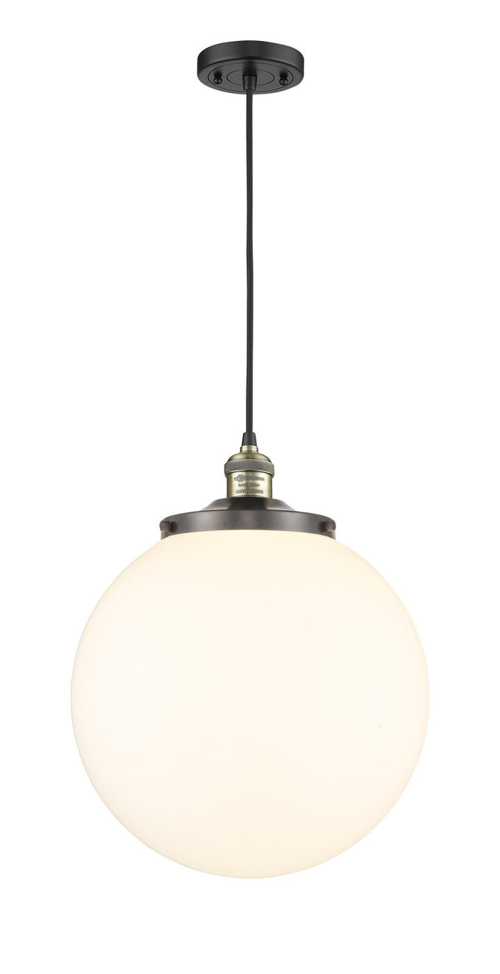 Innovations Franklin Restoration 201C-BAB-G201-14 Pendant Light - Black Antique Brass
