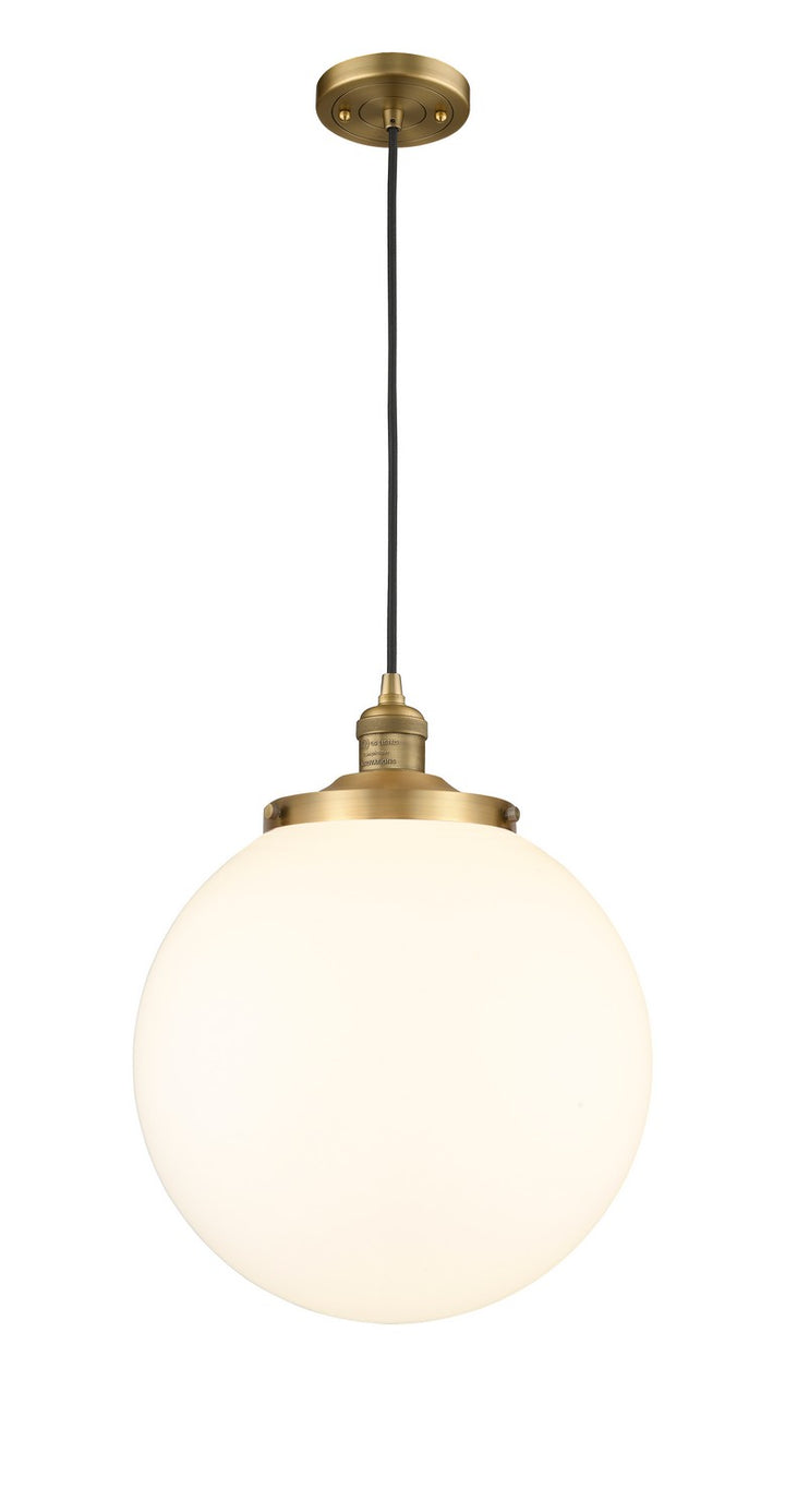 Innovations Franklin Restoration 201C-BB-G201-14 Pendant Light - Brushed Brass
