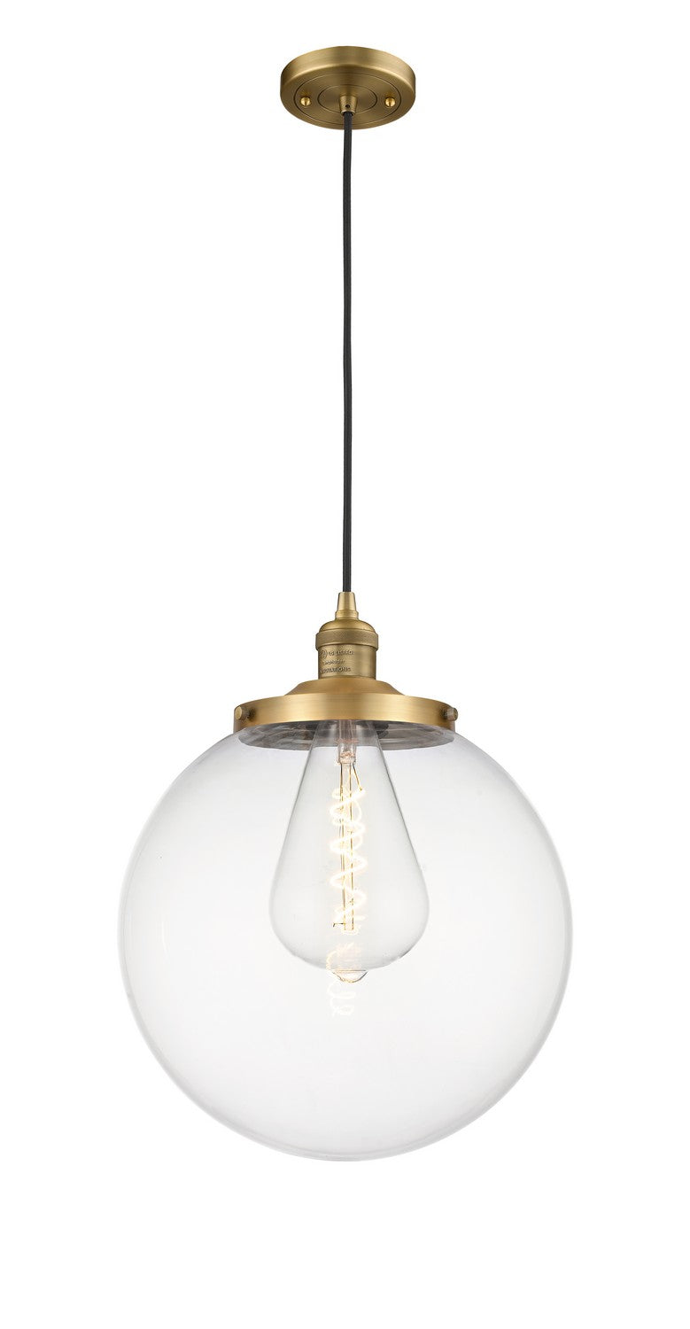 Innovations Franklin Restoration 201C-BB-G202-14 Pendant Light - Brushed Brass