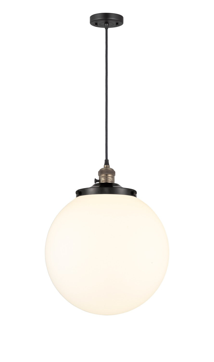 Innovations Franklin Restoration 201CSW-BAB-G201-14 Pendant Light - Black Antique Brass