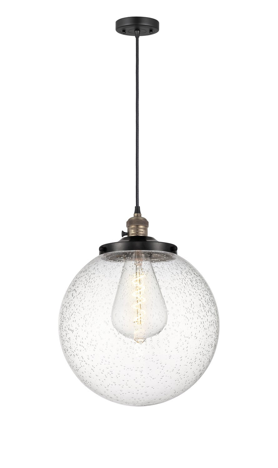 Innovations Franklin Restoration 201CSW-BAB-G204-14 Pendant Light - Black Antique Brass