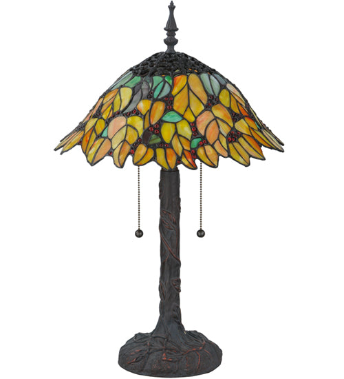 Meyda Tiffany Lighting 139603 Follaje Two Light Table Lamp Lamp Bronze / Dark