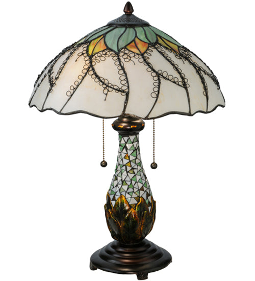 Meyda Tiffany Lighting 139604 Videira Florale Two Light Table Lamp Lamp Bronze / Dark