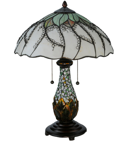 Meyda Tiffany Lighting 139604 Videira Florale Two Light Table Lamp Lamp Bronze / Dark