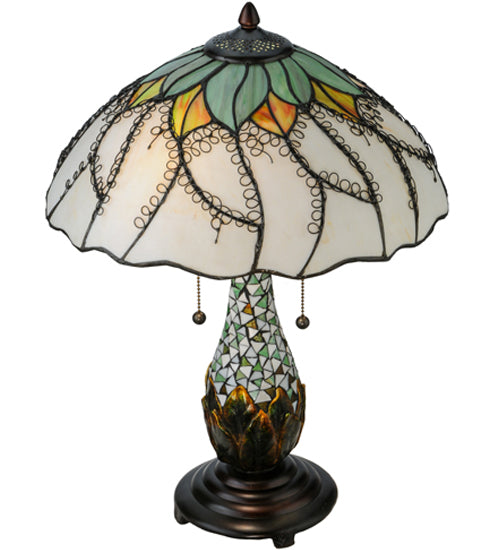 Meyda Tiffany Lighting 139604 Videira Florale Two Light Table Lamp Lamp Bronze / Dark