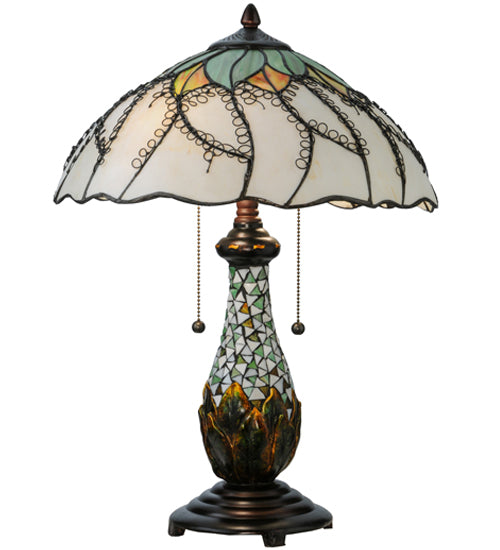 Meyda Tiffany Lighting 139604 Videira Florale Two Light Table Lamp Lamp Bronze / Dark