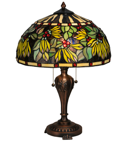 Meyda Tiffany Lighting 139605 Diente De Leon Two Light Table Lamp Lamp Bronze / Dark