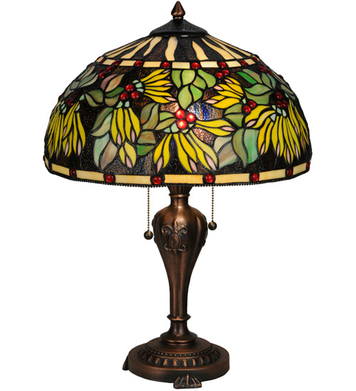 Meyda Tiffany Lighting 139605 Diente De Leon Two Light Table Lamp Lamp Bronze / Dark