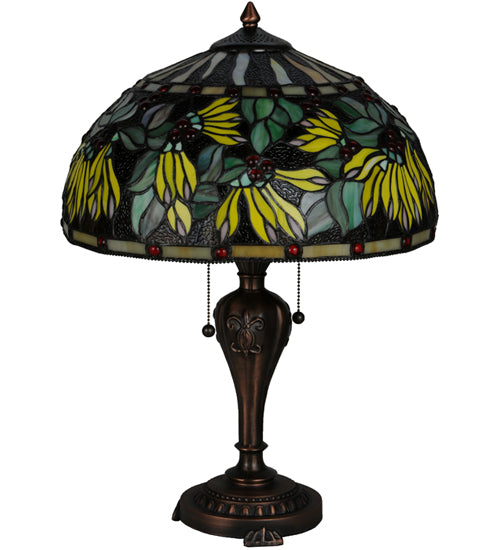 Meyda Tiffany Lighting 139605 Diente De Leon Two Light Table Lamp Lamp Bronze / Dark