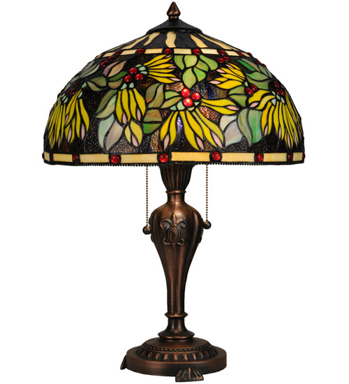 Meyda Tiffany Lighting 139605 Diente De Leon Two Light Table Lamp Lamp Bronze / Dark