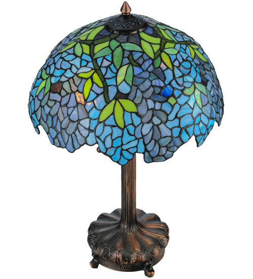 Meyda Tiffany Lighting 139606 Tiffany Wisteria Two Light Table Lamp Lamp Bronze / Dark
