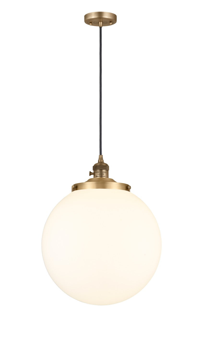 Innovations Franklin Restoration 201CSW-BB-G201-14 Pendant Light - Brushed Brass