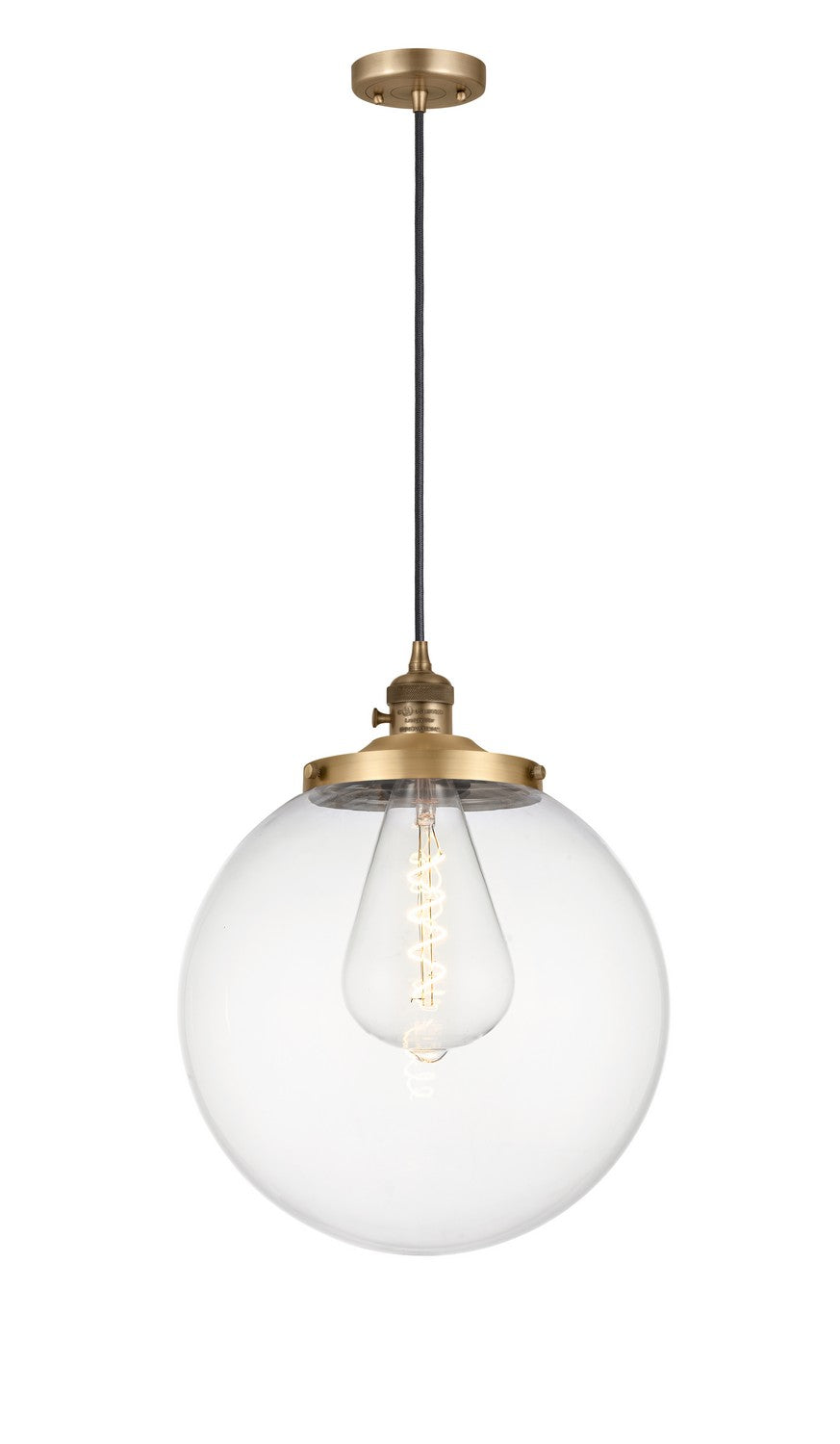 Innovations Franklin Restoration 201CSW-BB-G202-14 Pendant Light - Brushed Brass